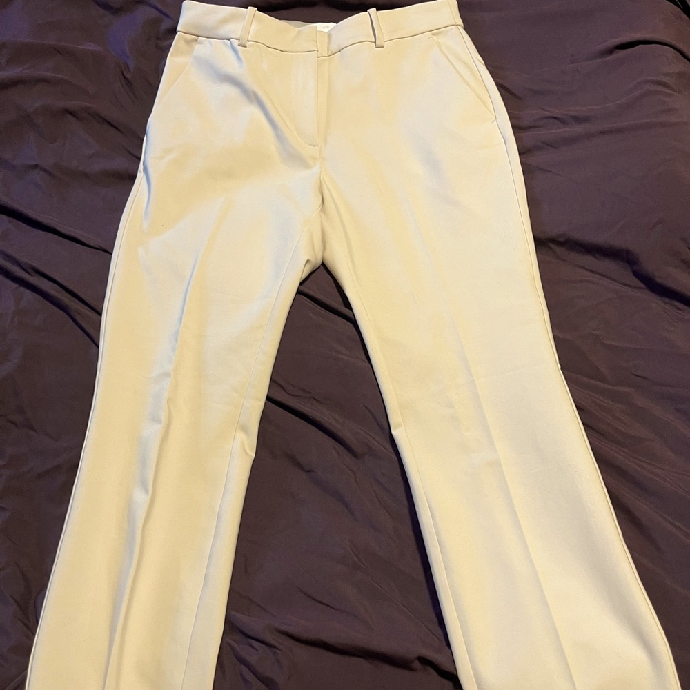 H&M cream straight leg pants